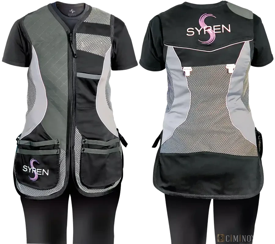 Colete de tiro Syren Sporting preto, com alcantara cinza