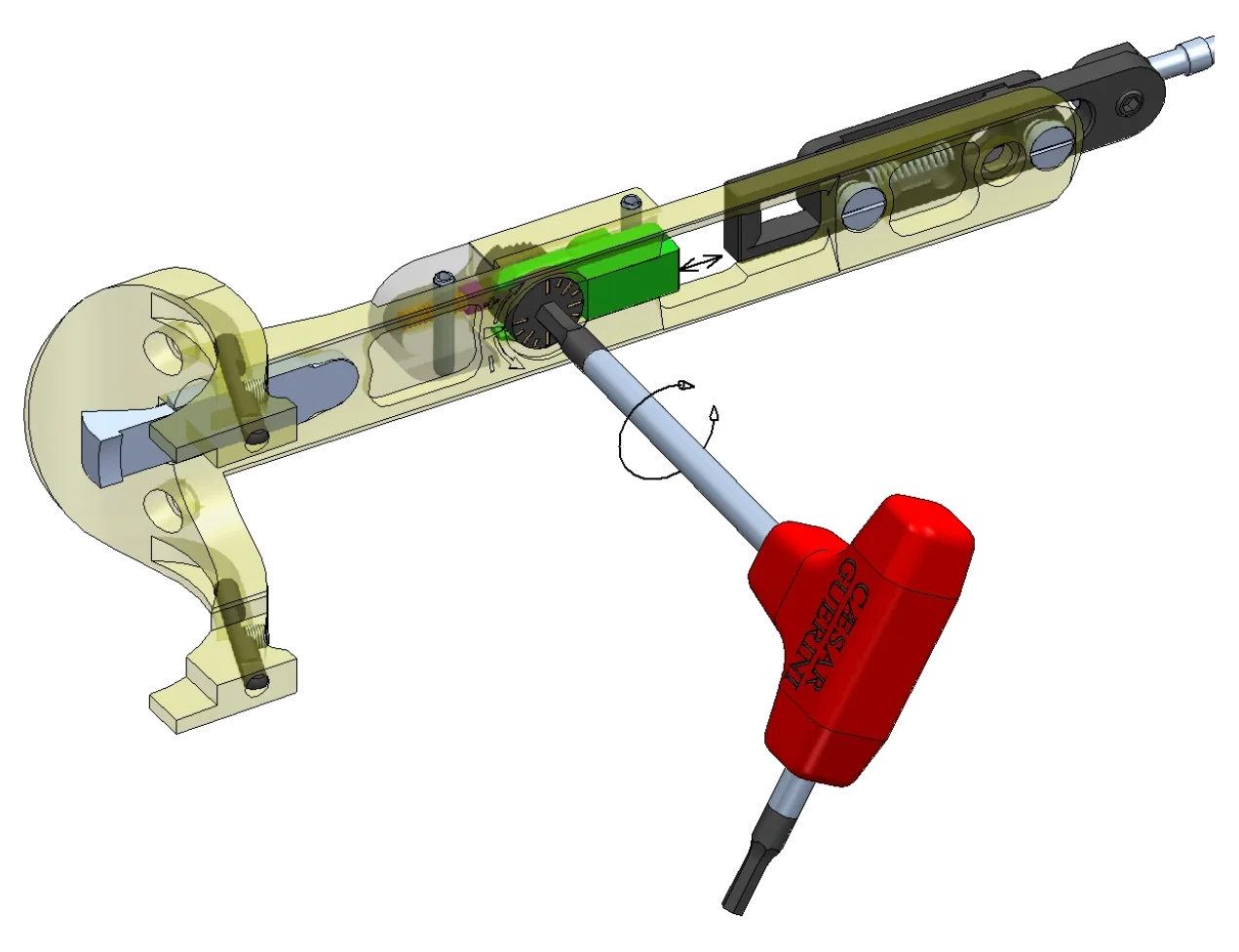 DTS Action Control System na ferragem da telha